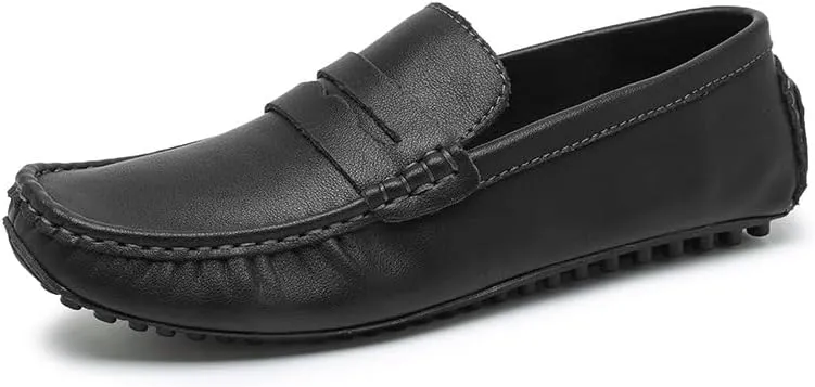 Men's Loafers Solid Color Leather Penny Driving Loafers Flexible Lightweight Comfortable Wedding Slip On