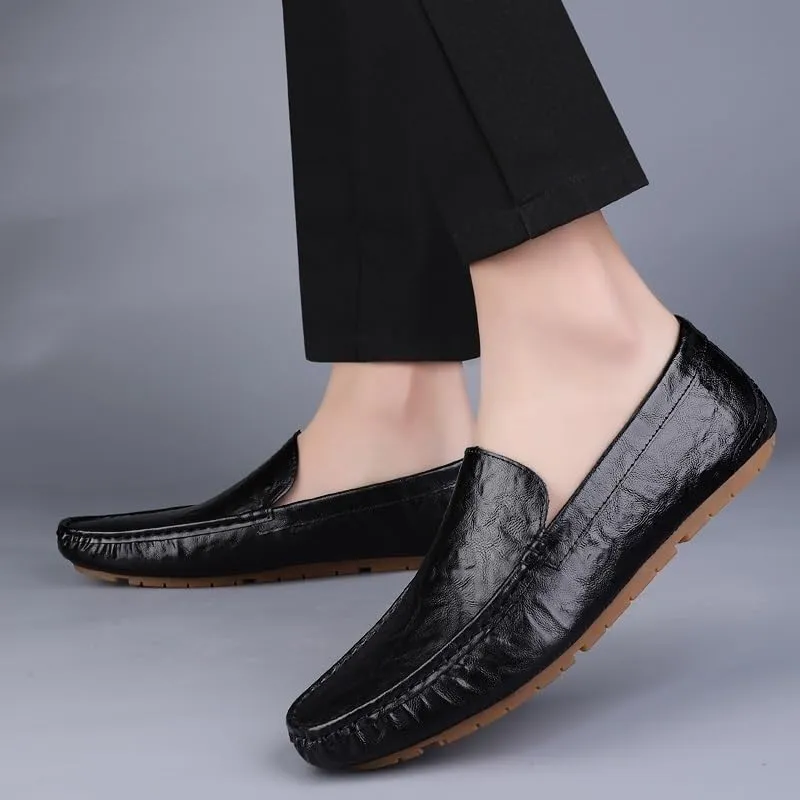 Men's Prom Shoes PU Leather Party Prom Solid Color Low Top Shoe Slip-on