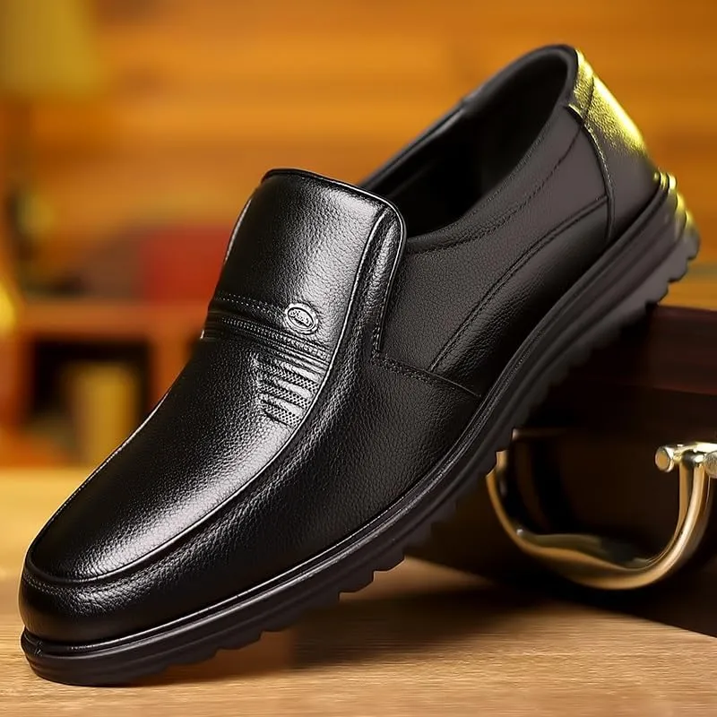 Men's Retro Genuine Leather Soft-Soled Loafers Fashion Casual Comfortable Soft Non-Slip Walking Shoes