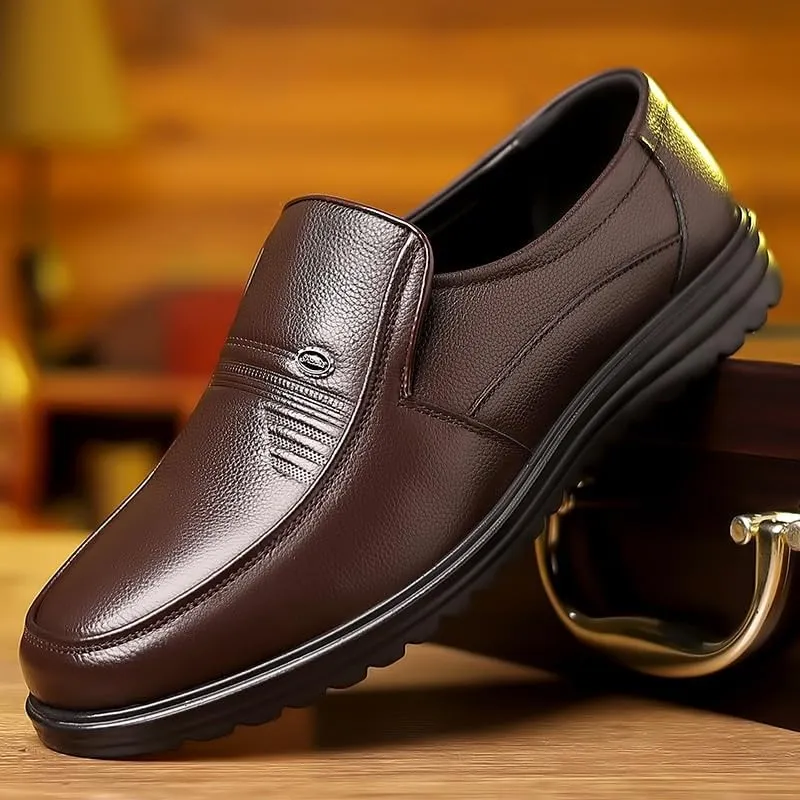 Men's Retro Genuine Leather Soft-Soled Loafers Fashion Casual Comfortable Soft Non-Slip Walking Shoes