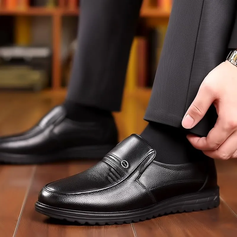 Men's Retro Genuine Leather Soft-Soled Loafers Fashion Casual Comfortable Soft Non-Slip Walking Shoes