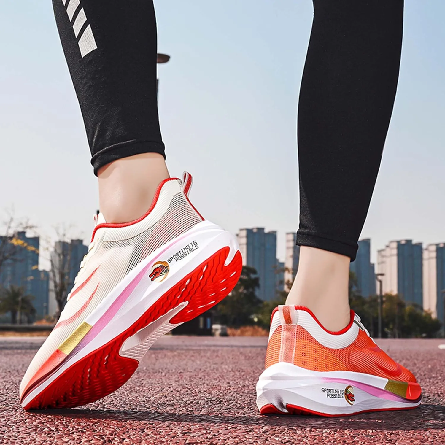 Men's Running Sneakers Lightweight Breathable Fashion Sneakers Women's Gym Jogging Shoes Walking Lightweight Shoes Comfortable Non-Slip