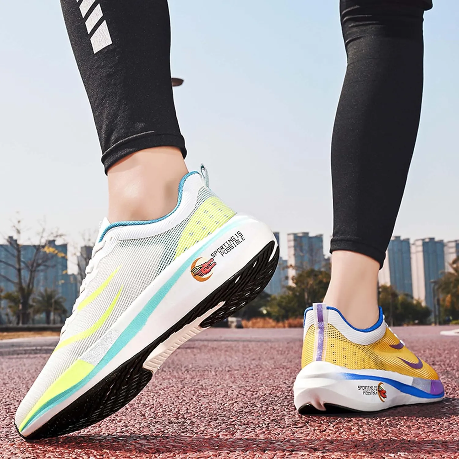 Men's Running Sneakers Lightweight Breathable Fashion Sneakers Women's Gym Jogging Shoes Walking Lightweight Shoes Comfortable Non-Slip