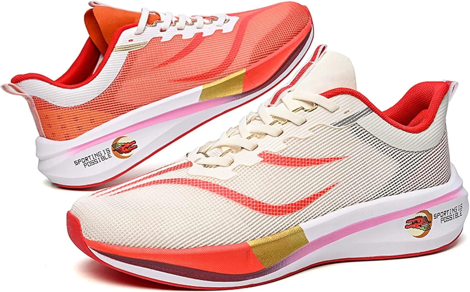 Men's Running Sneakers Lightweight Breathable Fashion Sneakers Women's Gym Jogging Shoes Walking Lightweight Shoes Comfortable Non-Slip
