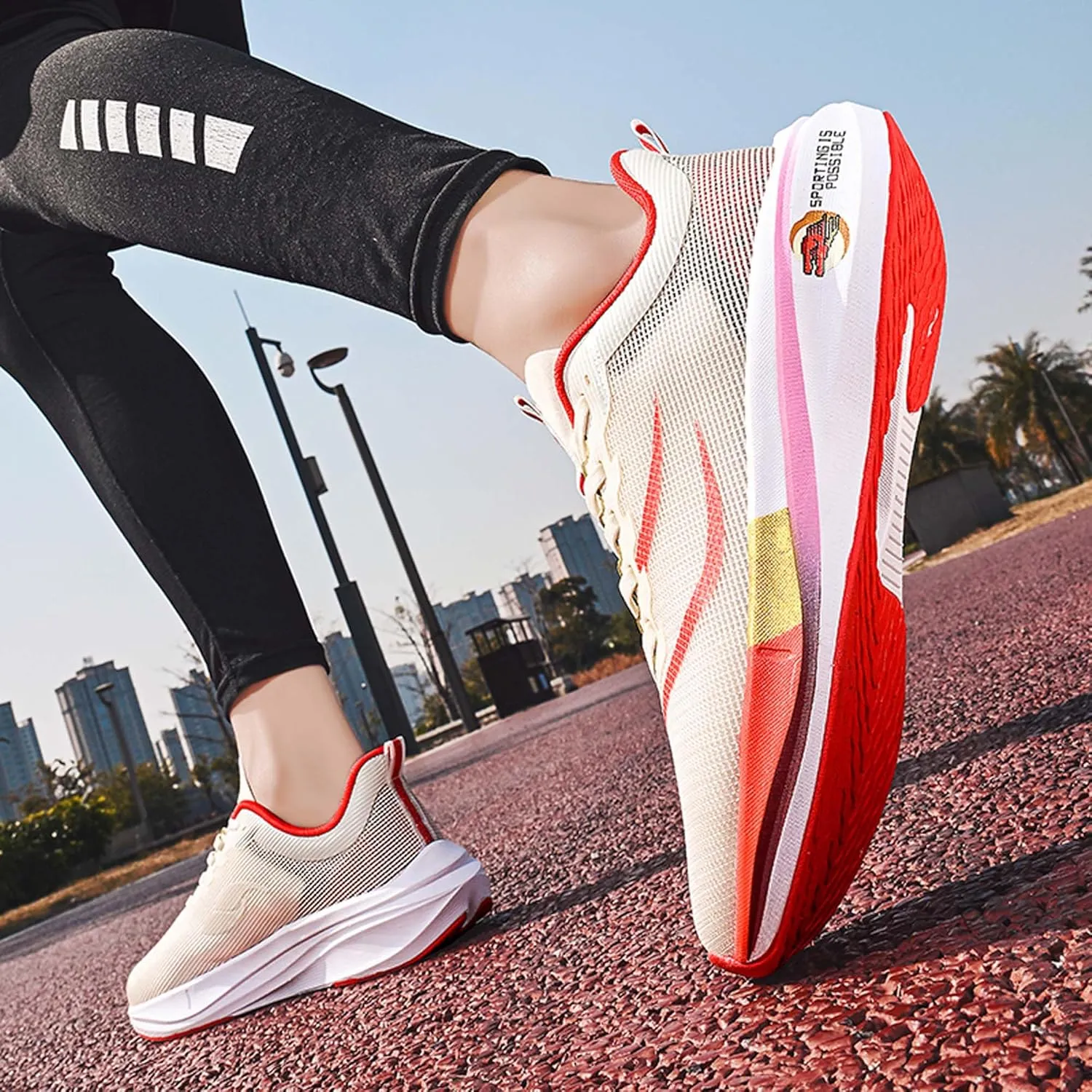Men's Running Sneakers Lightweight Breathable Fashion Sneakers Women's Gym Jogging Shoes Walking Lightweight Shoes Comfortable Non-Slip