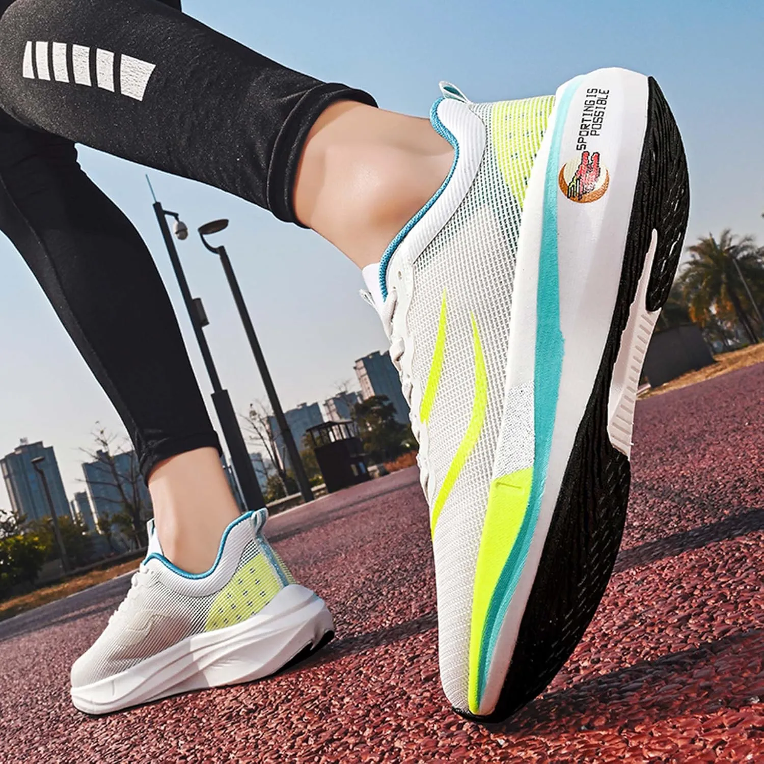 Men's Running Sneakers Lightweight Breathable Fashion Sneakers Women's Gym Jogging Shoes Walking Lightweight Shoes Comfortable Non-Slip