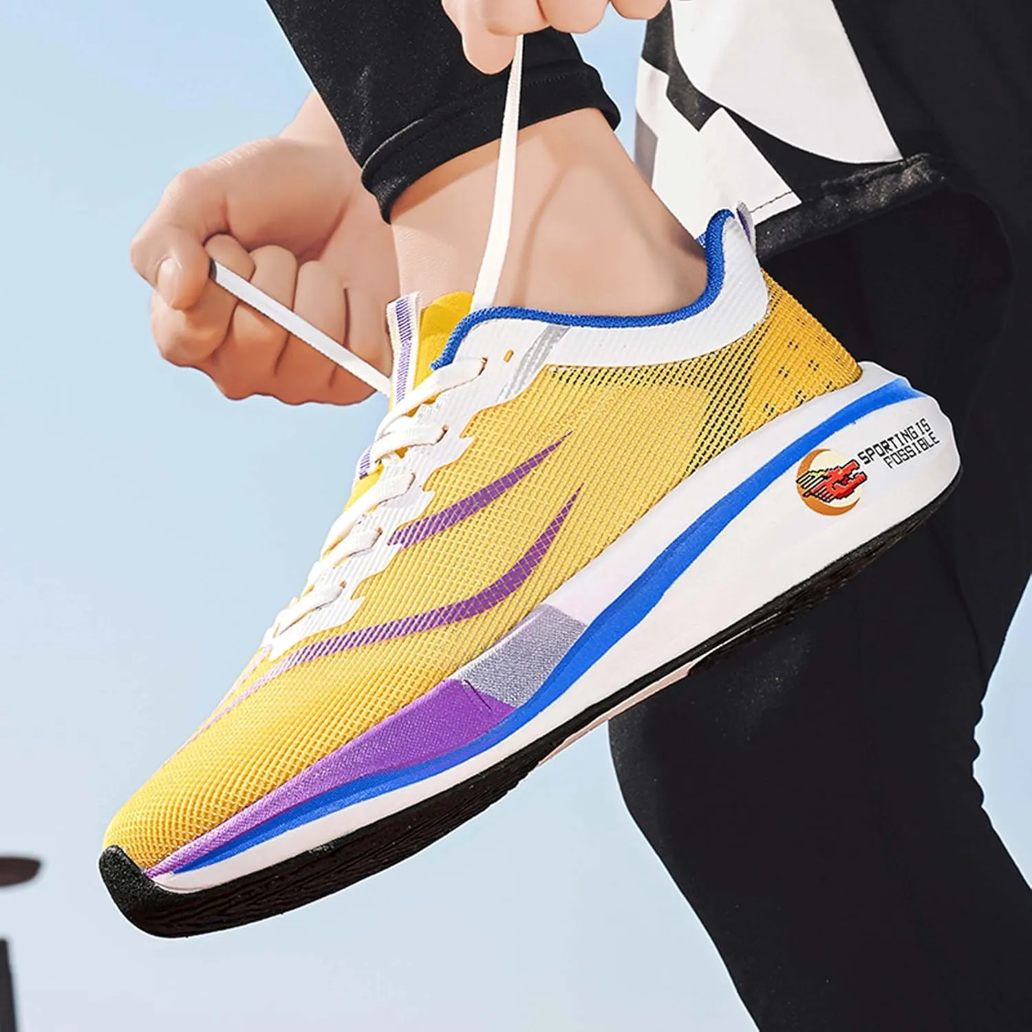 Men's Running Sneakers Lightweight Breathable Fashion Sneakers Women's Gym Jogging Shoes Walking Lightweight Shoes Comfortable Non-Slip