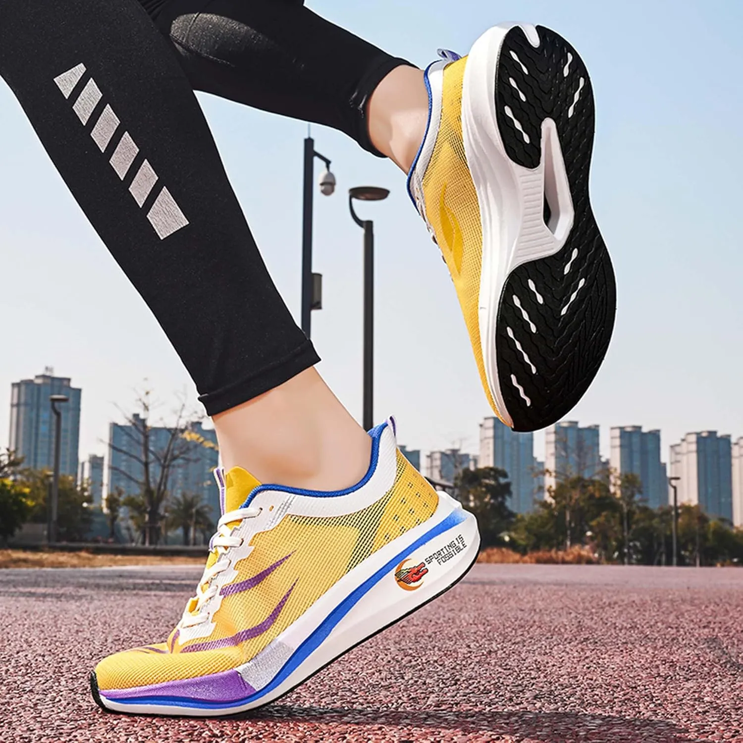 Men's Running Sneakers Lightweight Breathable Fashion Sneakers Women's Gym Jogging Shoes Walking Lightweight Shoes Comfortable Non-Slip