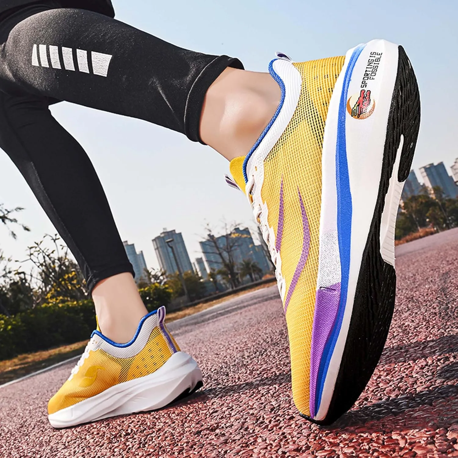 Men's Running Sneakers Lightweight Breathable Fashion Sneakers Women's Gym Jogging Shoes Walking Lightweight Shoes Comfortable Non-Slip