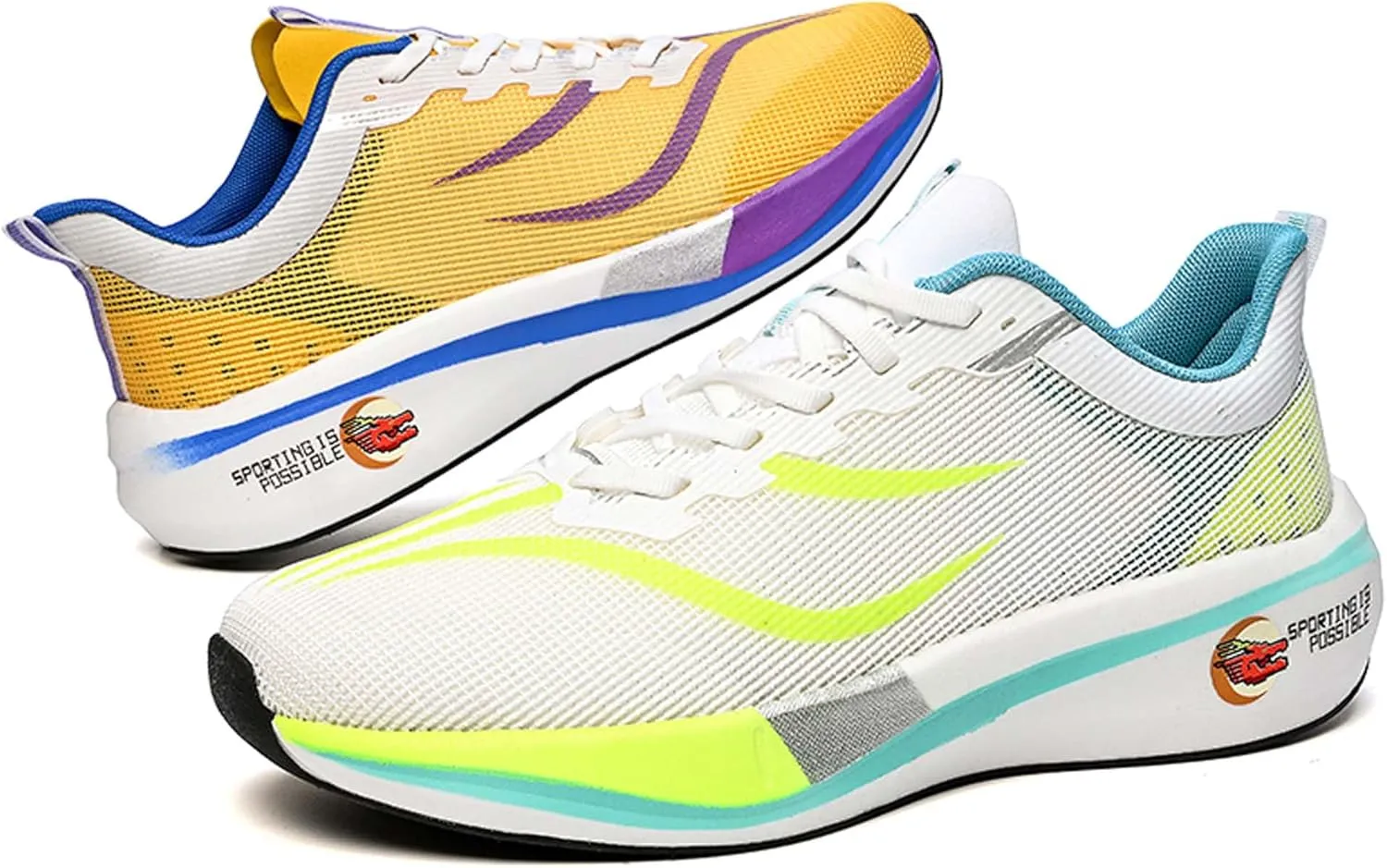 Men's Running Sneakers Lightweight Breathable Fashion Sneakers Women's Gym Jogging Shoes Walking Lightweight Shoes Comfortable Non-Slip