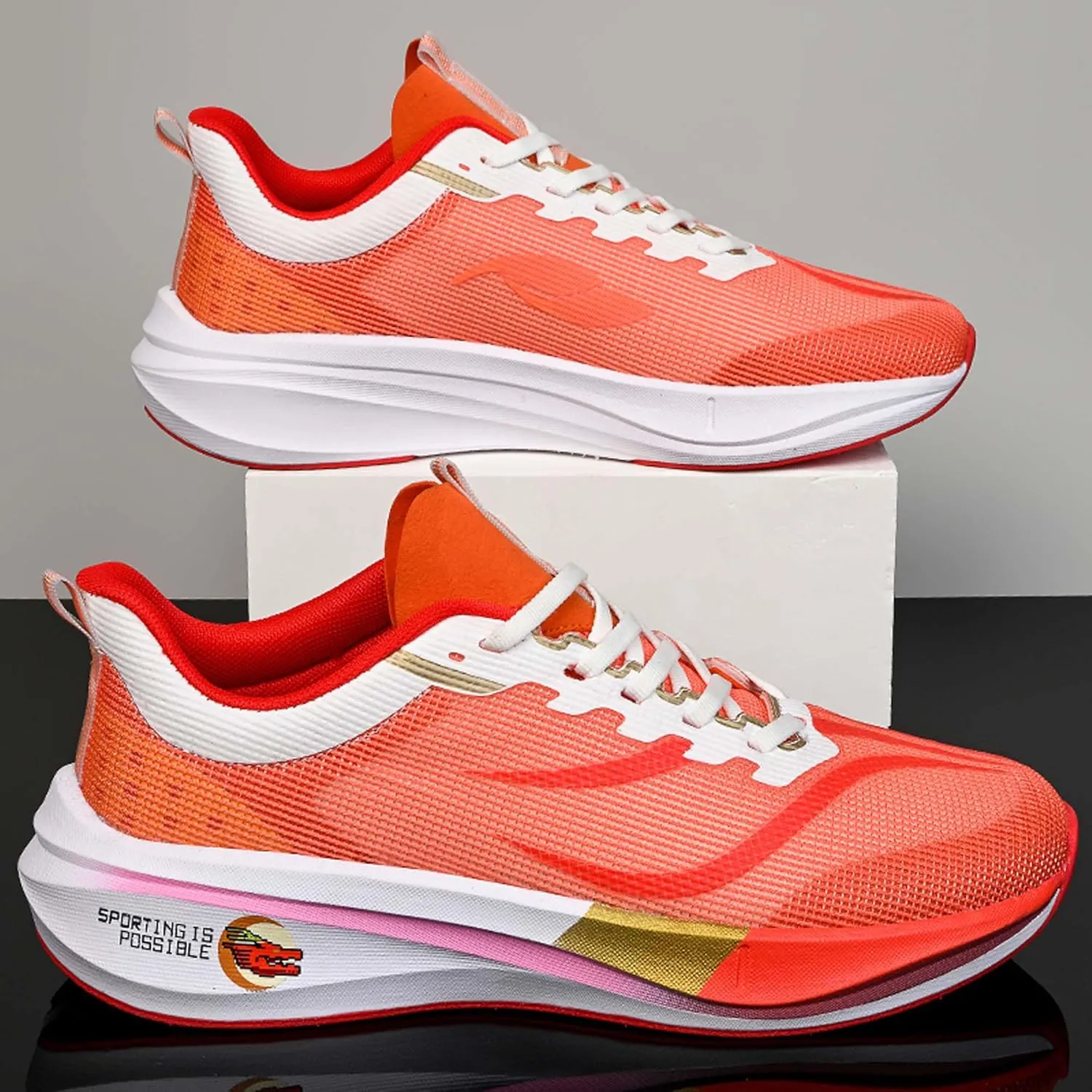 Men's Running Sneakers Lightweight Breathable Fashion Sneakers Women's Gym Jogging Shoes Walking Lightweight Shoes Comfortable Non-Slip