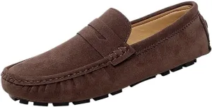Men's Vintage Loafers Suede Vamp Working Solid Color Round Toe Slip On