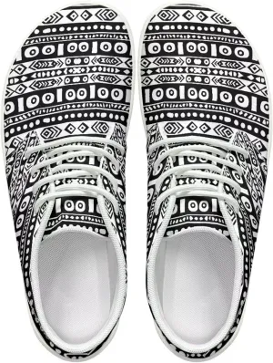Men's Wide Barefoot Sneakers Tribal Stripes Lightweight Fitness Shoes Comfort Breathable Anti-Skid Waterproof Workout Shoe for Outdoor Indoor US 5-14 White Sole