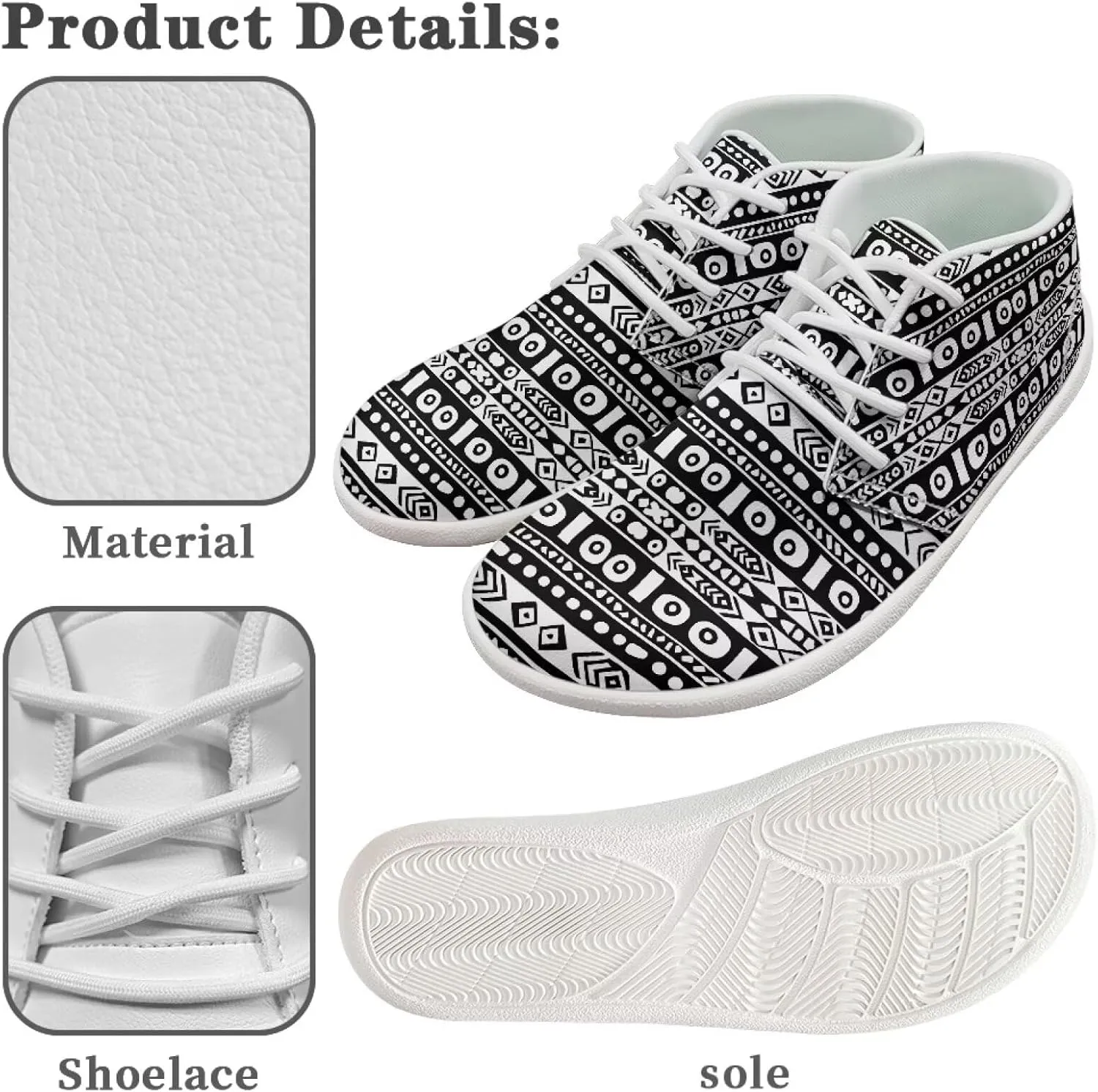Men's Wide Barefoot Sneakers Tribal Stripes Lightweight Fitness Shoes Comfort Breathable Anti-Skid Waterproof Workout Shoe for Outdoor Indoor US 5-14 White Sole
