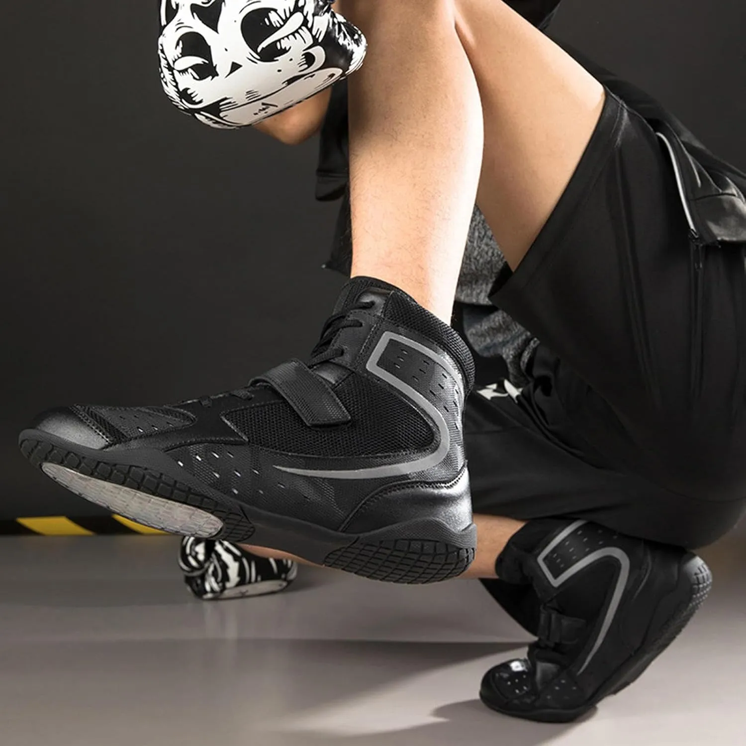 Men's Women's Boxing Boots, Mens Kids Adults Wrestling Shoes, Unisex Junior Boxers Trainers Fight Shoes Breathable Athletic Fitness Shoes