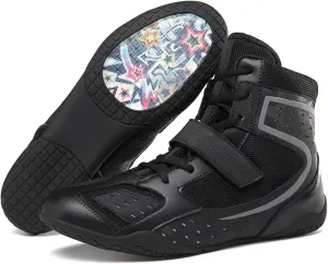 Men's Women's Boxing Boots, Mens Kids Adults Wrestling Shoes, Unisex Junior Boxers Trainers Fight Shoes Breathable Athletic Fitness Shoes