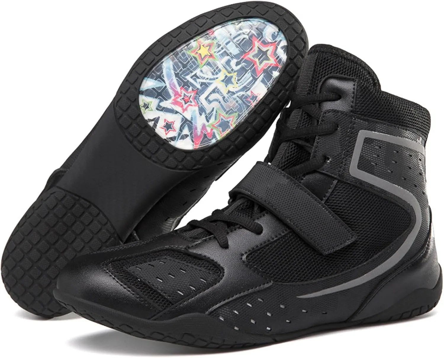 Men's Women's Boxing Boots, Mens Kids Adults Wrestling Shoes, Unisex Junior Boxers Trainers Fight Shoes Breathable Athletic Fitness Shoes