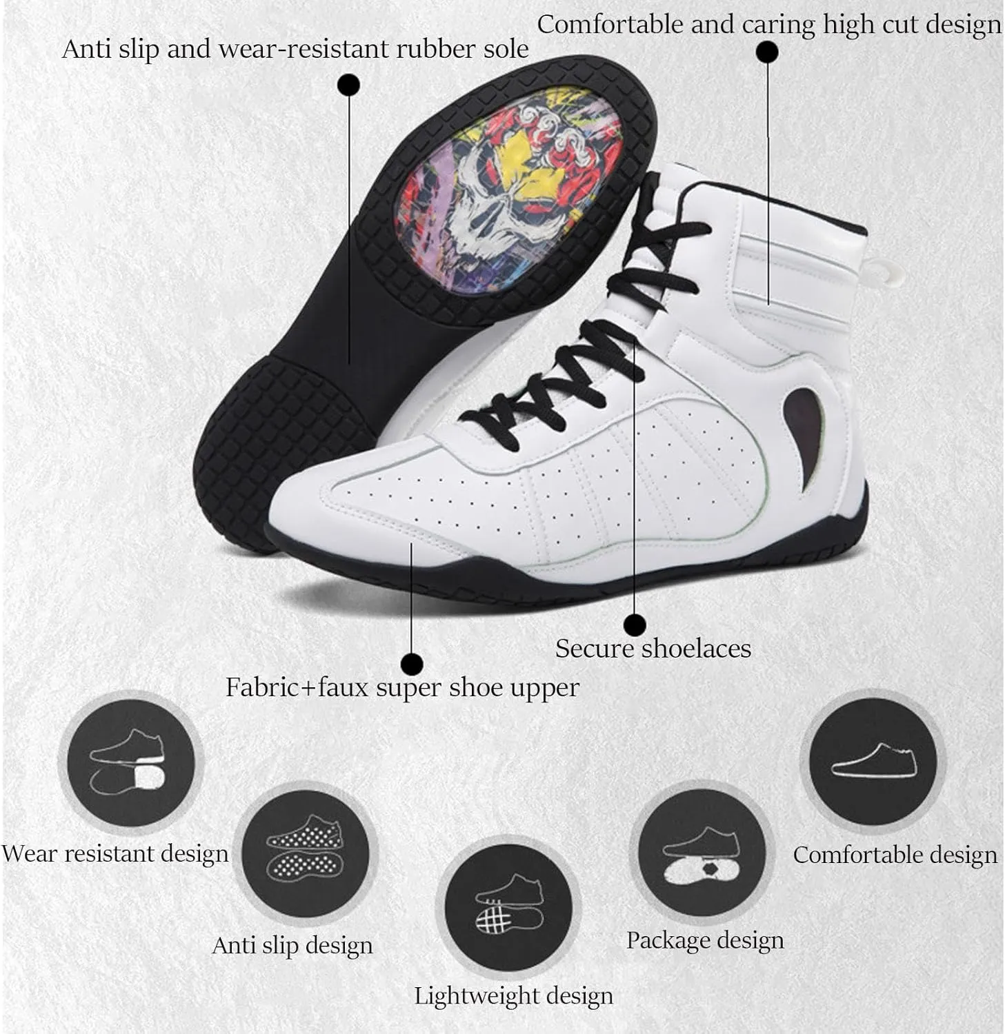 Men's Wrestling Shoes Breathable Boxing Boots Lightweight Combat Boxers Trainer Indoor Fitness Shoes