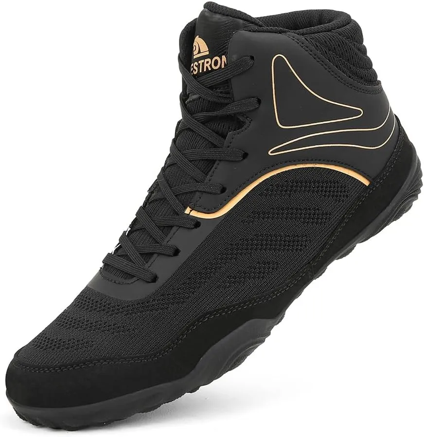 Mens' Wrestling Trainers Lightweight Breathable Unisex Fighting Fitness Shoes for Wrestling Boxing Weightlifting