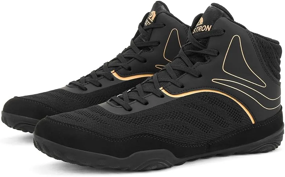 Mens' Wrestling Trainers Lightweight Breathable Unisex Fighting Fitness Shoes for Wrestling Boxing Weightlifting
