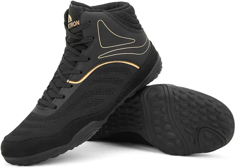Mens' Wrestling Trainers Lightweight Breathable Unisex Fighting Fitness Shoes for Wrestling Boxing Weightlifting