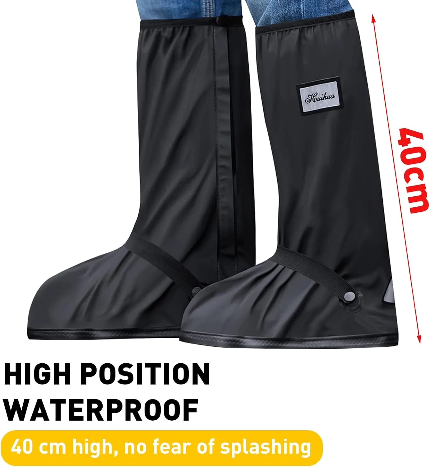 MODIGT Rain Boot Shoes Cover Men Women Waterproof Anti-Silp PVC Shoes Cover Reusable & Foldable Overshoes for Cycling Fishing Washing