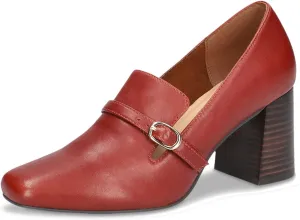 MOOMMO Women Chunky Block Heel Loafers Pumps Suede Square Closed Toe Slip On Buckle Strap Loafers Shoes Cutout Stacked Heels Office Shoes Matte Leather Ladies Formal Work Wedding Party 4-11 M US