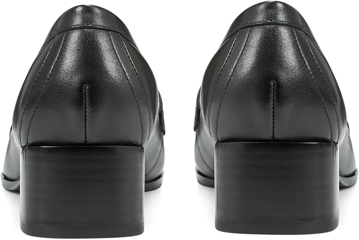 MOOMMO Women Chunky Block High Heel Pumps Square Toe Slip On Loafer Pumps Classic 3 inch High Thick Heel Penny Loafers Oxford Dress Shoes Office Ladies Business Formal Basic 4-11 M US