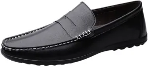 Party Loafers for Men's Faux Leather Wedding Round Toe Solid Color Slip On