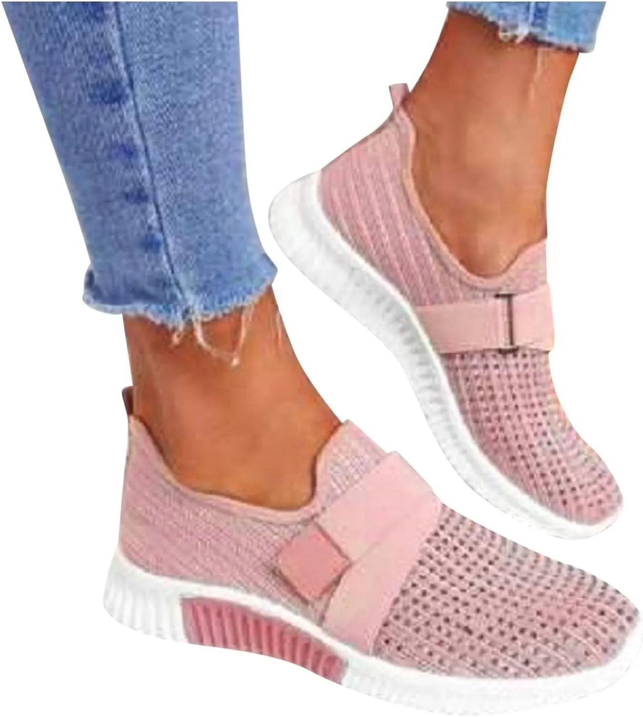 Rhinestone Sneakers for Women Outdoor Casual Fitness Shoes Breathable Slip On Arch Support Walking Shoes