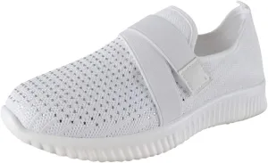 Rhinestone Sneakers for Women Outdoor Casual Fitness Shoes Breathable Slip On Arch Support Walking Shoes