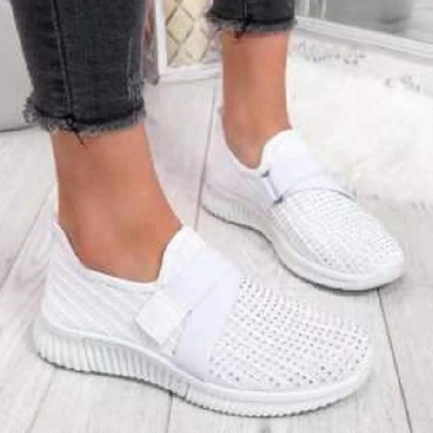 Rhinestone Sneakers for Women Outdoor Casual Fitness Shoes Breathable Slip On Arch Support Walking Shoes