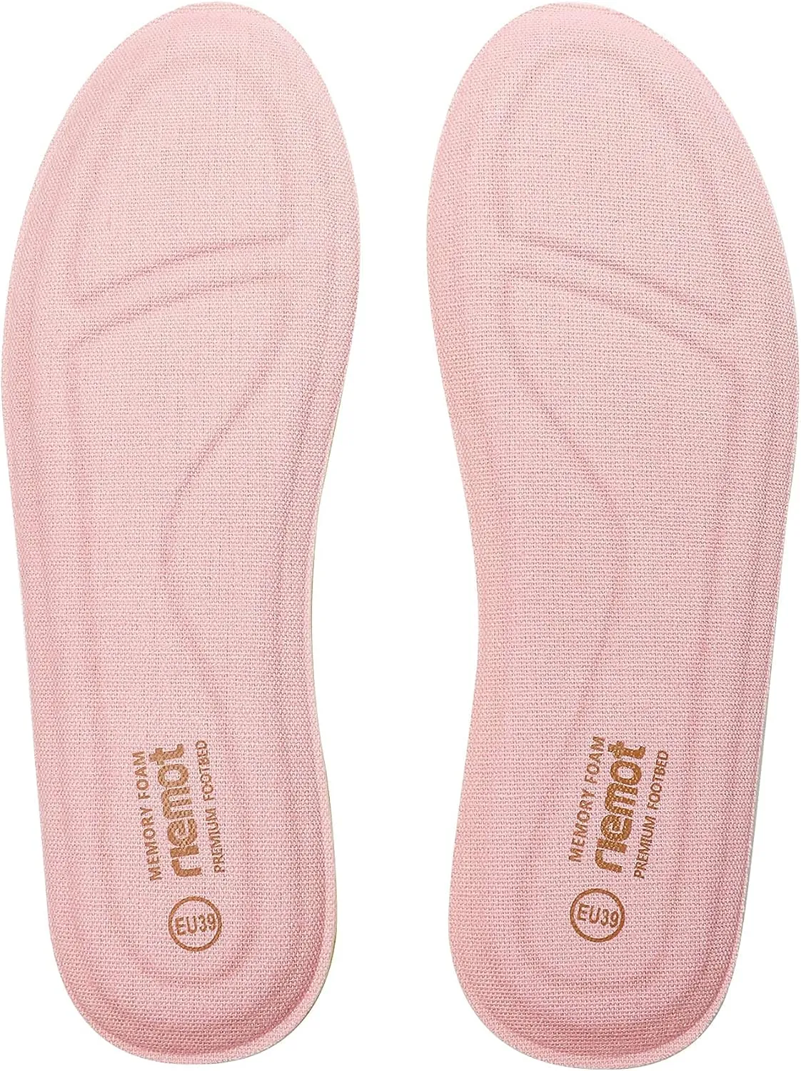 riemot Memory Foam Insoles for Women, Comfort Cushioning Shoe Inserts, Super Soft Replacement Innersoles for Sneakers Slippers Boots, Breathable Full Length Shoe Insoles Pink EU 39, 8 Women/6 Men