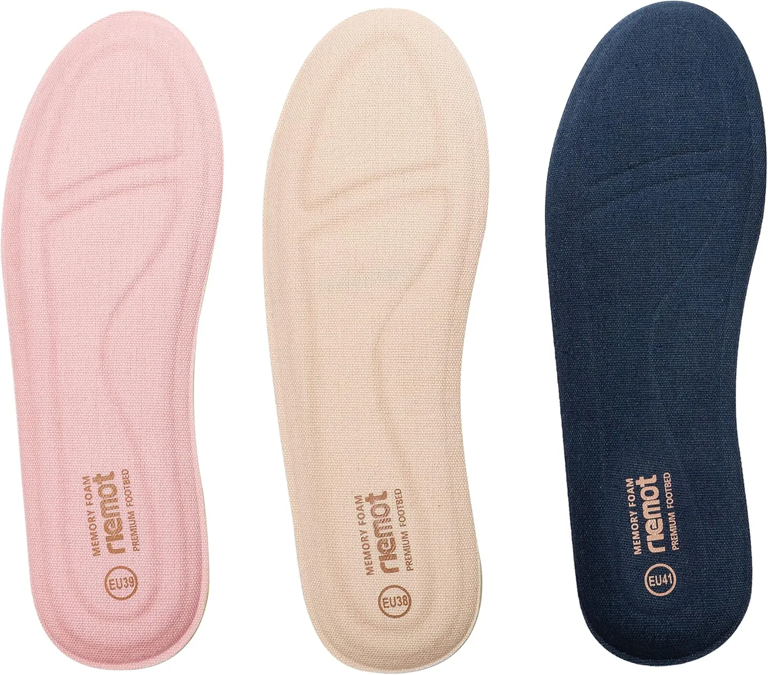 riemot Memory Foam Insoles for Women, Comfort Cushioning Shoe Inserts, Super Soft Replacement Innersoles for Sneakers Slippers Boots, Breathable Full Length Shoe Insoles Pink EU 39, 8 Women/6 Men