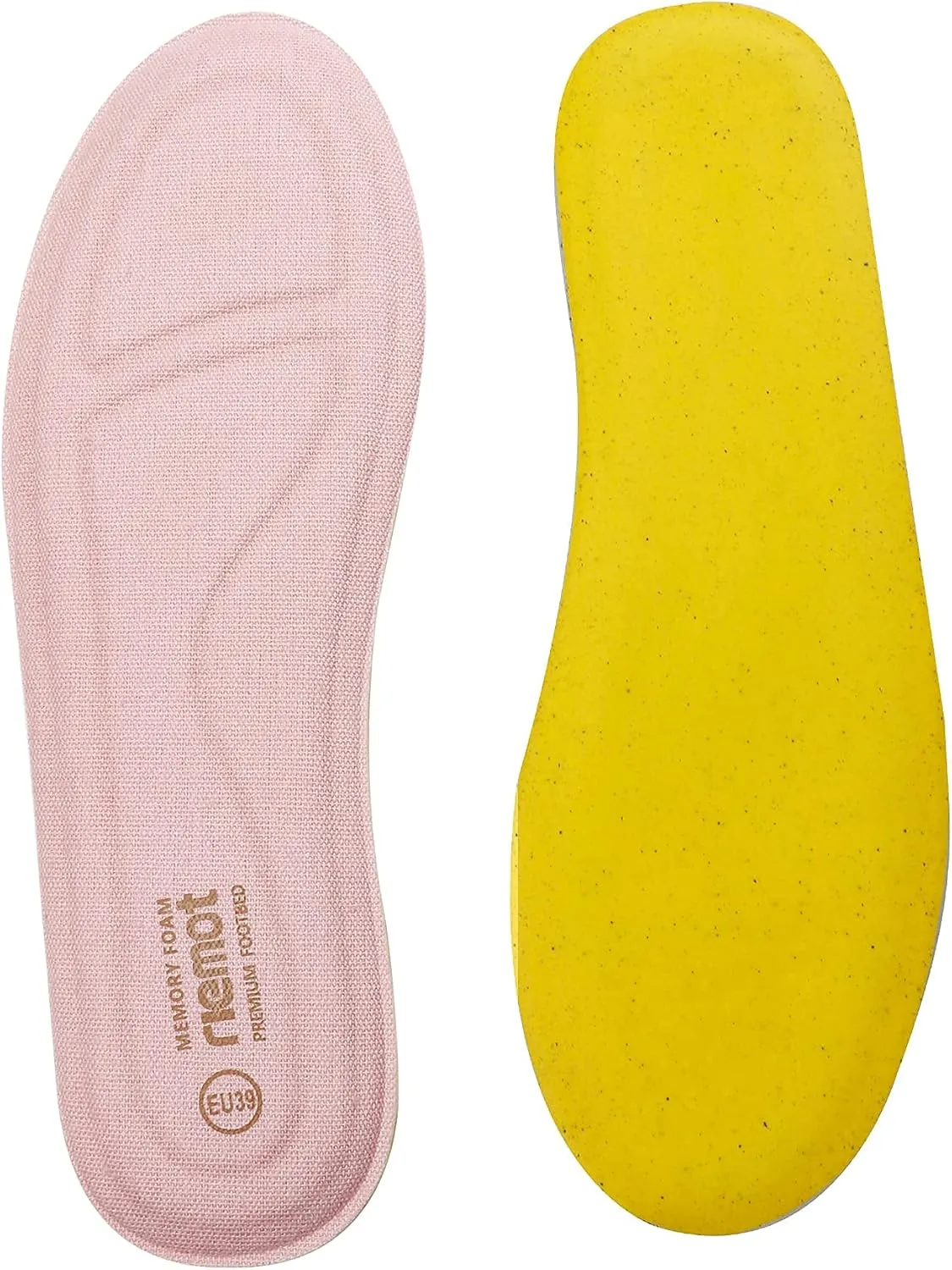 riemot Memory Foam Insoles for Women, Comfort Cushioning Shoe Inserts, Super Soft Replacement Innersoles for Sneakers Slippers Boots, Breathable Full Length Shoe Insoles Pink EU 39, 8 Women/6 Men