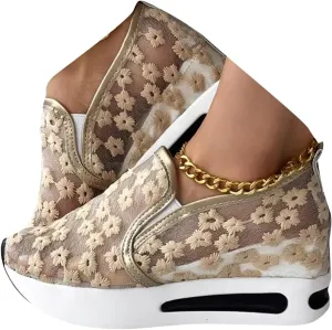 Sequins Lace-up Muffin Sneakers