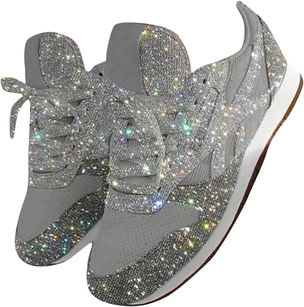 Sequins Lace-up Muffin Sneakers