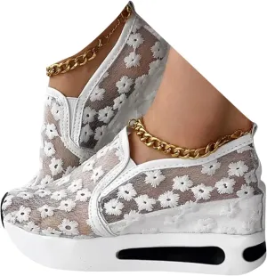 Sequins Lace-up Muffin Sneakers