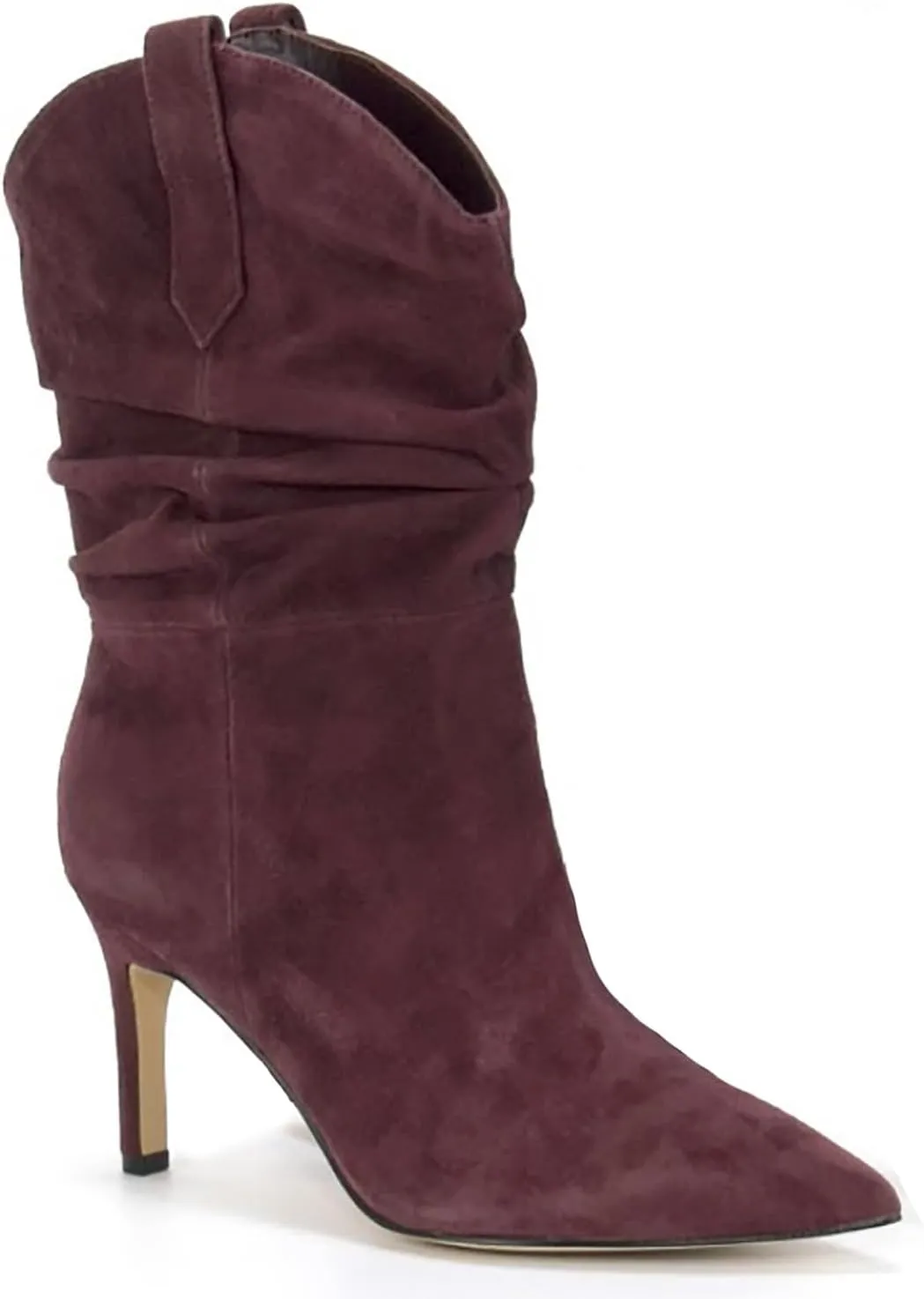SHODENSE Women Slouch Stiletto Western Boots Mid Calf Pointed Toe Suede Cowboy Calf Boots Stiletto High Heels 3 inch Slim Heel Calf High Boots Cowgirl Zipper Vintage Party Office 4-11 M US