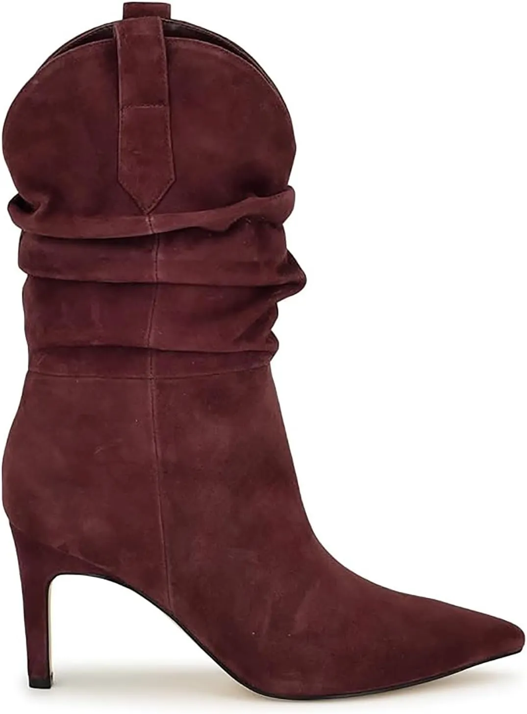 SHODENSE Women Slouch Stiletto Western Boots Mid Calf Pointed Toe Suede Cowboy Calf Boots Stiletto High Heels 3 inch Slim Heel Calf High Boots Cowgirl Zipper Vintage Party Office 4-11 M US