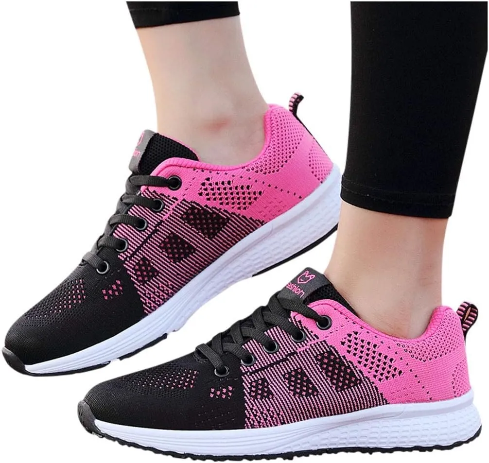 Shoe Casual Lace-Up Shoe Solid Women Student Shoe Mesh Running Women's Support Running Shoes