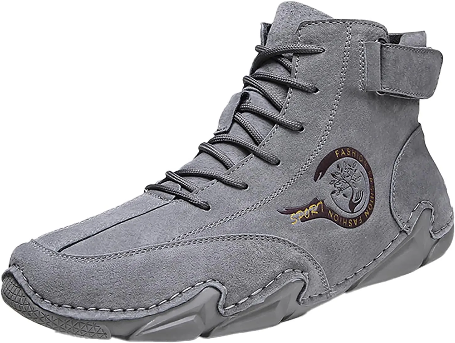 Shoes New Winter Men's Padded Leather Korean High Top Hook Loop Short Boots Lace-Up Lightweight Sport Shoes