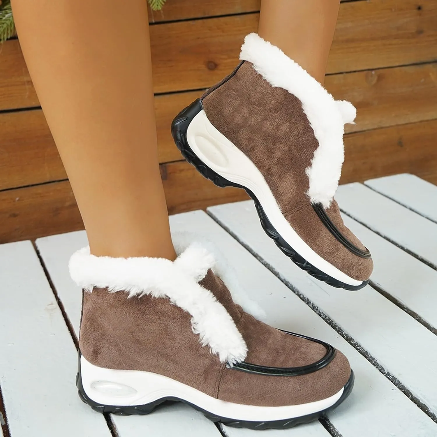 Snow Boots for Women Mid Calf Warm Insulated Lace up Snow Boots Mid-Calf Zipper Boots Classic Short Boots Outdoor Shoe