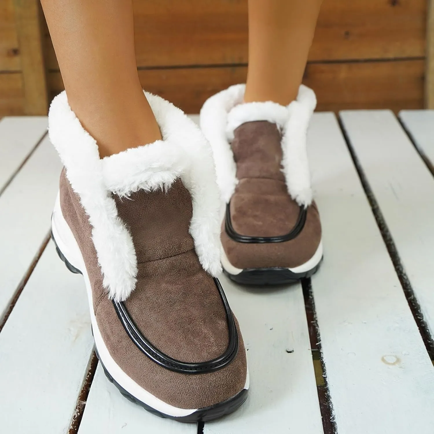 Snow Boots for Women Mid Calf Warm Insulated Lace up Snow Boots Mid-Calf Zipper Boots Classic Short Boots Outdoor Shoe