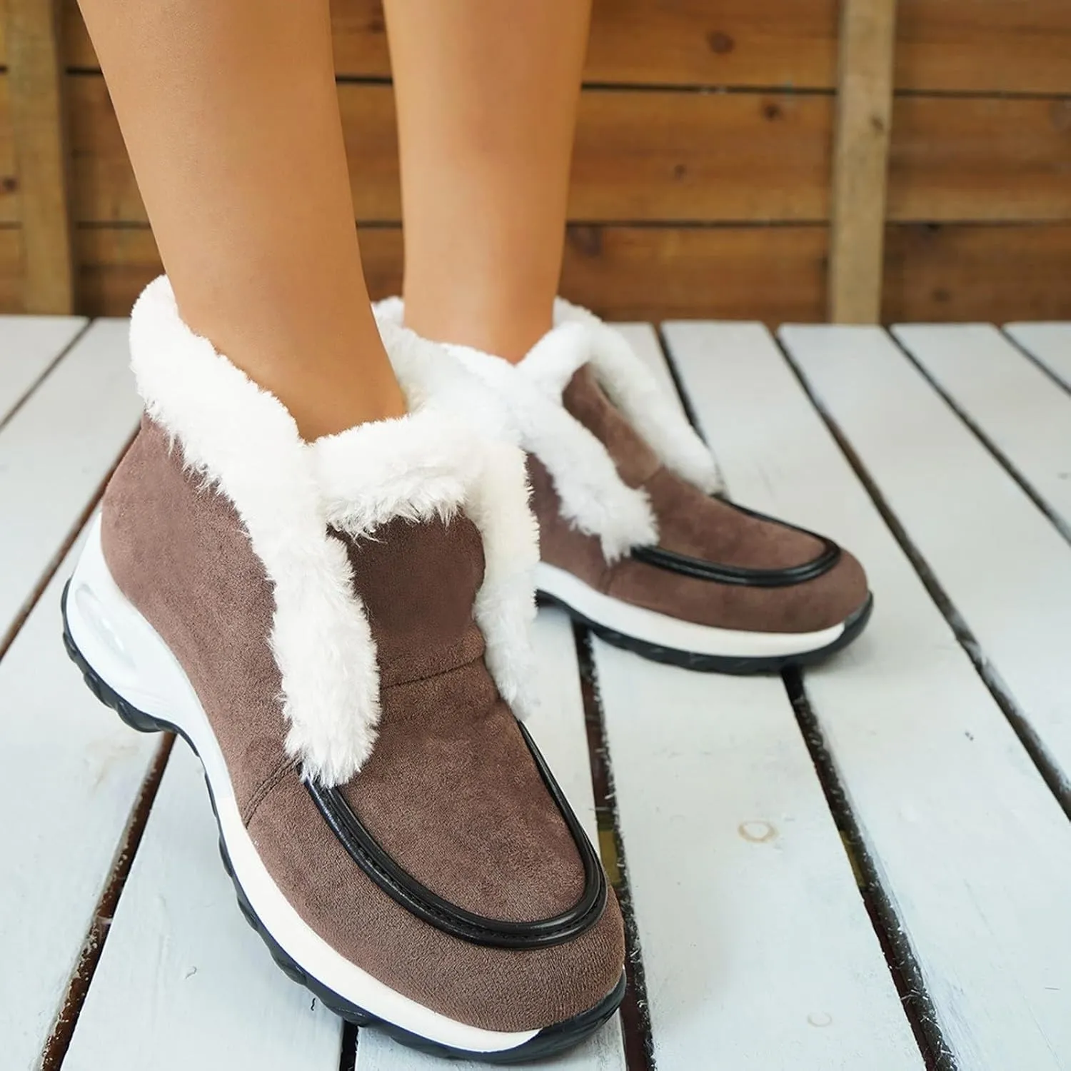 Snow Boots for Women Mid Calf Warm Insulated Lace up Snow Boots Mid-Calf Zipper Boots Classic Short Boots Outdoor Shoe
