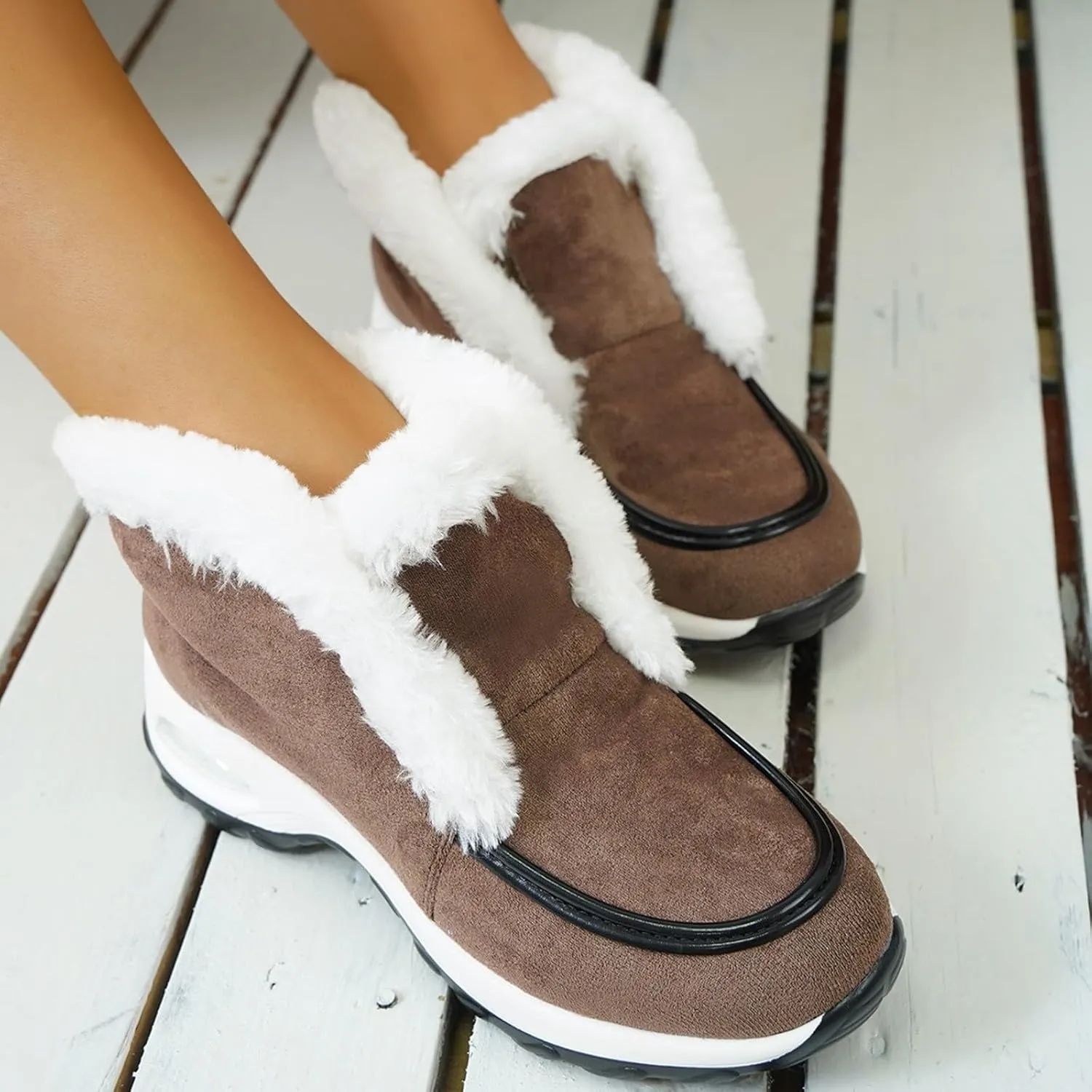 Snow Boots for Women Mid Calf Warm Insulated Lace up Snow Boots Mid-Calf Zipper Boots Classic Short Boots Outdoor Shoe
