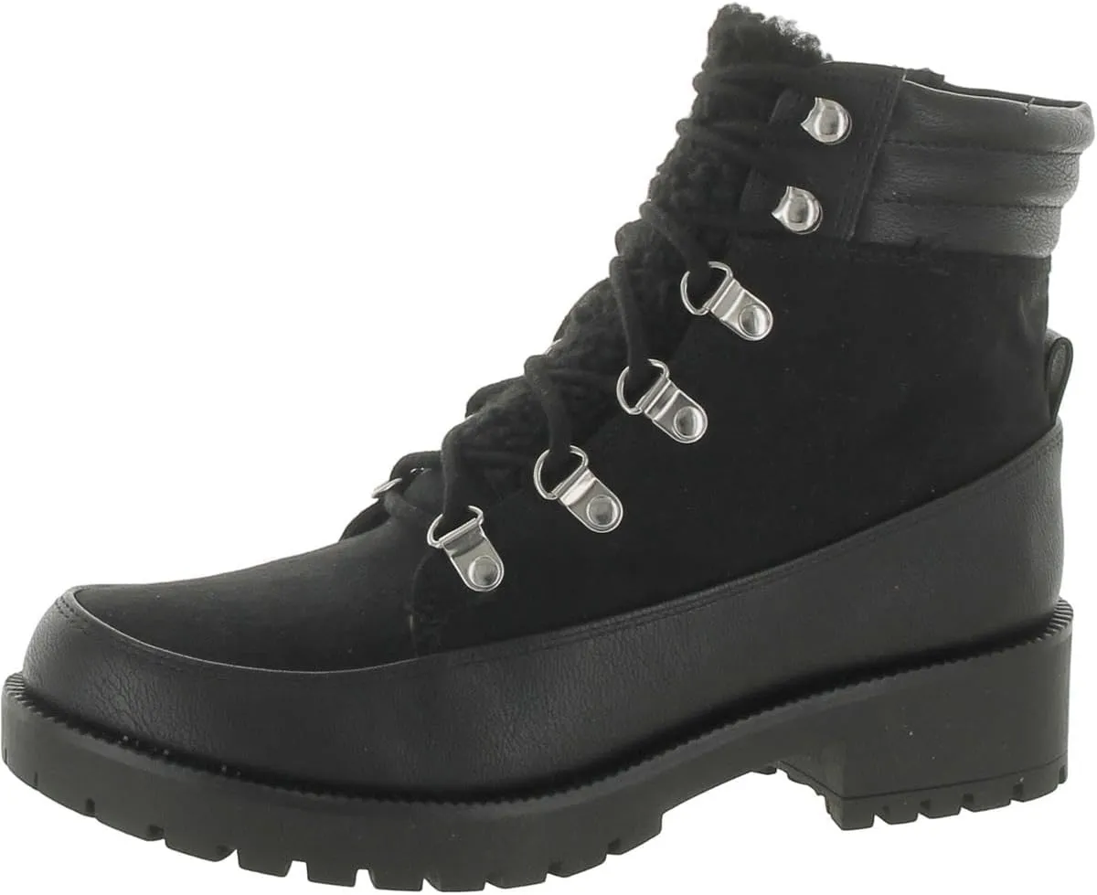 Style & Co. Womens Lace-Up Combat & Lace-Up Boots Black 6.5 Medium (B,M)