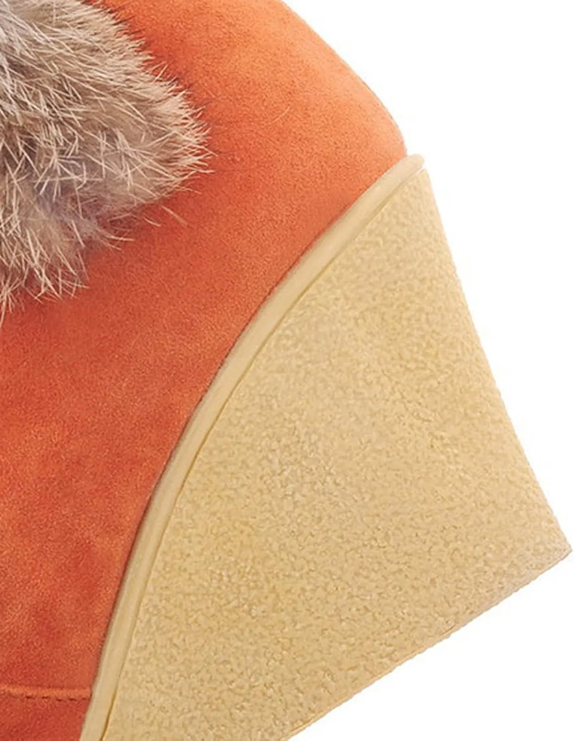 Winter Boots for Women Knee High Cold Weather Snow Tall Boots Wedge Heel Suede Puffy Fur Lined Winter Snow Boots