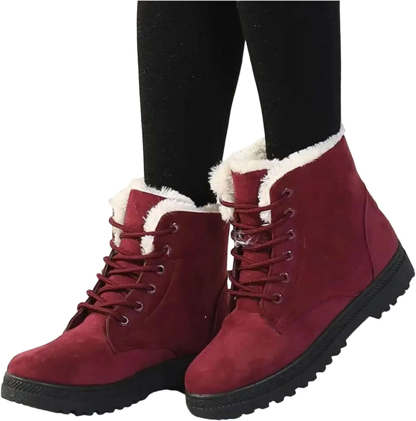 Winter Boots for Women Snow Boots for Women Warm Fur lined Winter Boots Lace Up Comfortable Winter Boot