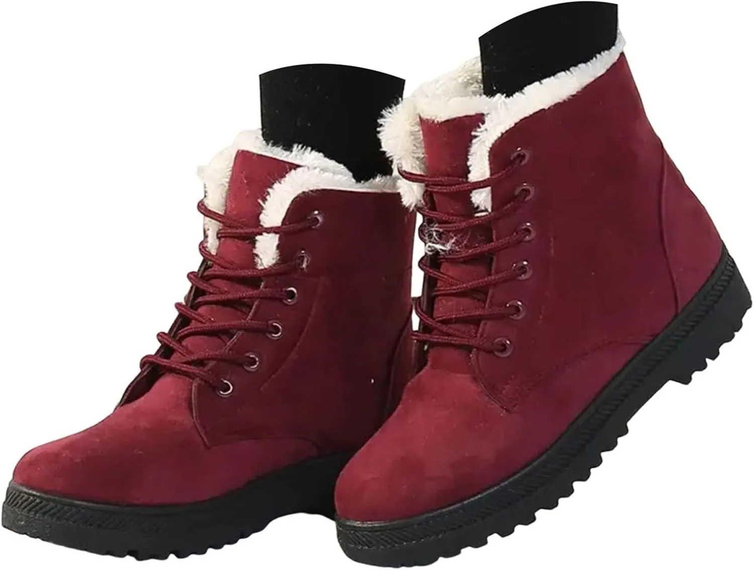 Winter Boots for Women Snow Boots for Women Warm Fur lined Winter Boots Lace Up Comfortable Winter Boot